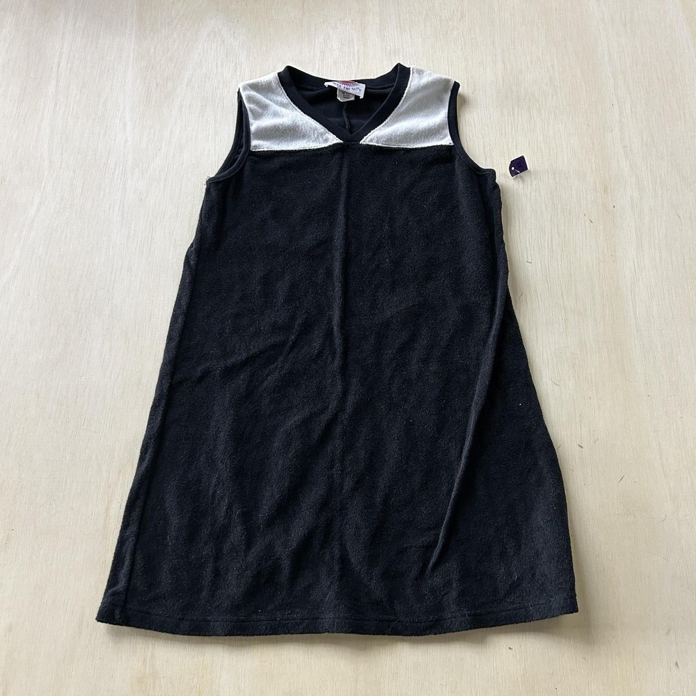 Vintage Under The Sun Dress Womens XS Black Terry Colorblock V Neck Tank Short